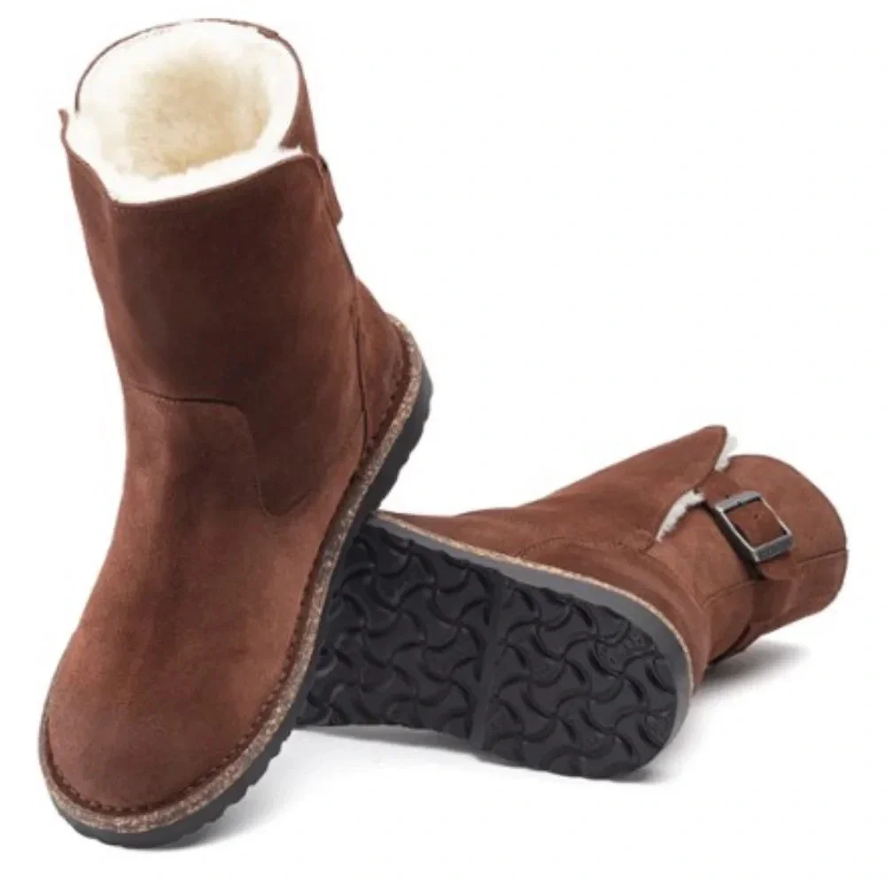 Birkenstock Womens' EU 36 Size 5-5.5 Upsalla Shearling Boots Espresso NWT